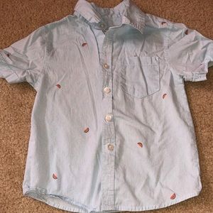 BOYS - Blue Stripe Button Down Shirt 🍉- Size 5